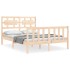 Estructura de cama con cabecero madera maciza 140x200