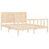 Estructura de cama con cabecero madera maciza 160x200