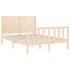 Estructura de cama con cabecero madera maciza 140x190