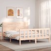 Estructura de cama con cabecero madera maciza 160x200 cm