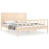 Estructura de cama con cabecero madera maciza 160x200