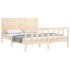 Estructura de cama con cabecero madera maciza 160x200