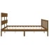 Estructura cama y cabecero madera maciza marrón miel 200x200