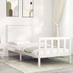 Estructura de cama con cabecero madera maciza blanco 90x200 cm