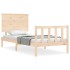 Estructura de cama con cabecero madera maciza 100x200