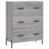 Aparador alto madera contrachapada gris sonoma 69,5x34x180