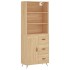 Aparador alto madera contrachapada color roble 69,5x34x180