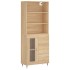 Aparador alto madera contrachapada color roble 69,5x34x180