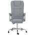 Silla de oficina reclinable con masaje de tela gris