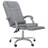 Silla de oficina reclinable con masaje de tela gris