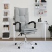 Silla de oficina reclinable de tela gris claro