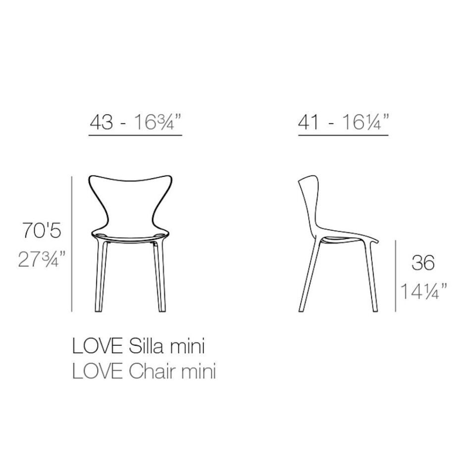 Silla apilable, modelo Love mini