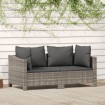 Set de muebles de jardín 2 pzas cojines ratán sintético gris