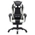 Silla gaming con luces LED RGB cuero sintético blanco y