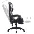 Silla gaming con luces LED RGB cuero sintético blanco y