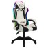 Silla gaming con luces LED RGB cuero sintético blanco y