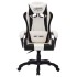 Silla gaming con luces LED RGB cuero sintético blanco y