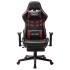 Silla de gaming reposapiés cuero sintético negro y rojo