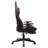 Silla de gaming reposapiés cuero sintético negro y rojo