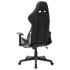 Silla de gaming reposapiés cuero sintético negro y rojo