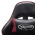 Silla de gaming reposapiés cuero sintético negro y rojo