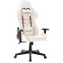 Silla de gaming de cuero sintético blanco y