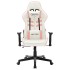 Silla de gaming de cuero sintético blanco y