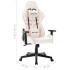 Silla de gaming de cuero sintético blanco y