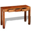 Mesa consola con 3 cajones madera maciza Sheesham 80 cm