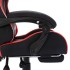 Silla gaming con luces LED RGB cuero sintético rojo y