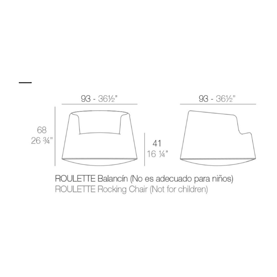 Sillón mecedora  para adultos, modelo Roulette