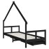 Estructura de cama niños con cajones madera pino negro