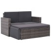 Set de muebles de jardín 2 pzas y cojines ratán sintético gris