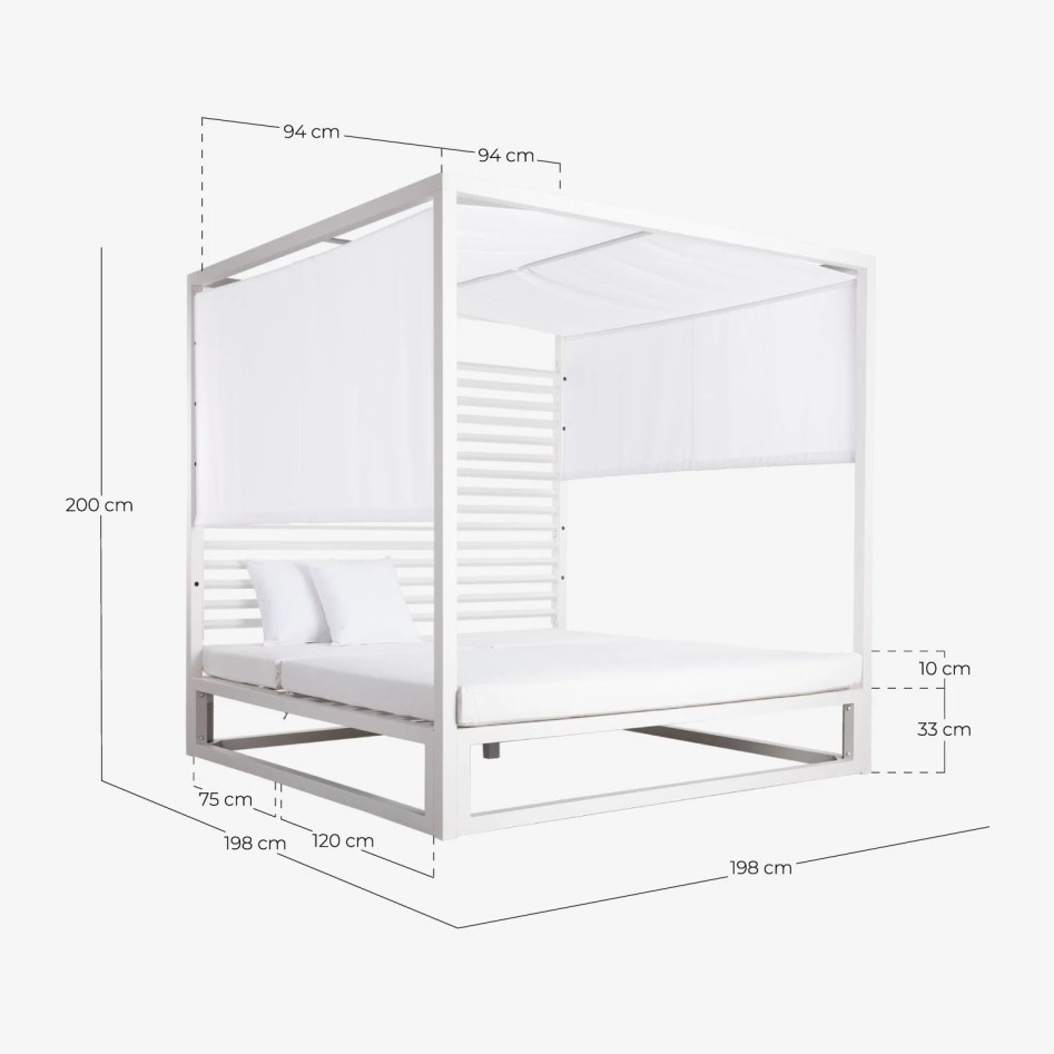 Cama Balinesa reclinable, modelo Blue Simae