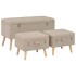 Taburetes de almacenamiento 3 piezas beige de