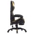 Silla gaming con reposapiés cuero sintético negro y