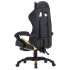 Silla gaming con reposapiés cuero sintético negro y