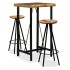 Set muebles de bar 3 piezas madera maciza