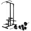 Máquina musculación Power Tower con pesas y mancuernas 30,5 kg