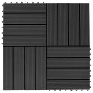Baldosas de porche de WPC 30x30 cm 2 m² negro 22 unidades