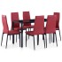 Conjunto de mesa y sillas de comedor 7 piezas color vino