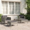 Set de muebles de jardín 5 pzas y cojines ratán sintético gris