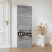 Mueble zapatero madera contrachapada gris Sonoma 59x17x169 cm