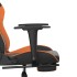 Silla gaming masaje y reposapiés cuero sintético negro