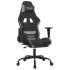 Silla gaming de masaje con reposapiés tela negro y gris