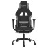 Silla gaming de masaje con reposapiés tela negro y gris