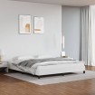 Estructura de cama de cuero sintético blanco 160x200 cm