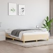 Estructura de cama de tela color crema 140x190 cm