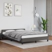 Estructura de cama con cabecero cuero sintético gris 140x190 cm