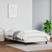 Estructura de cama con cabecero cuero sintético blanco 90x200cm